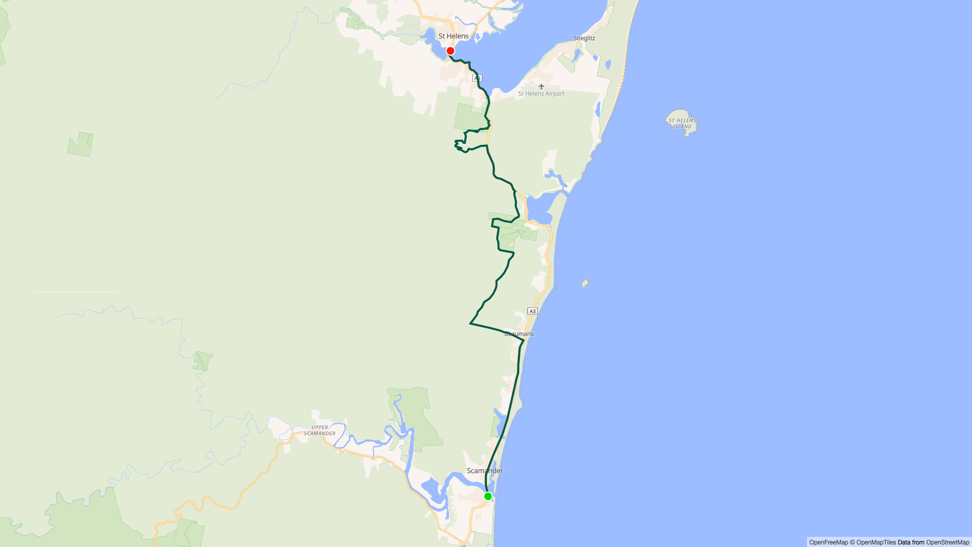 Scamander to St Helens